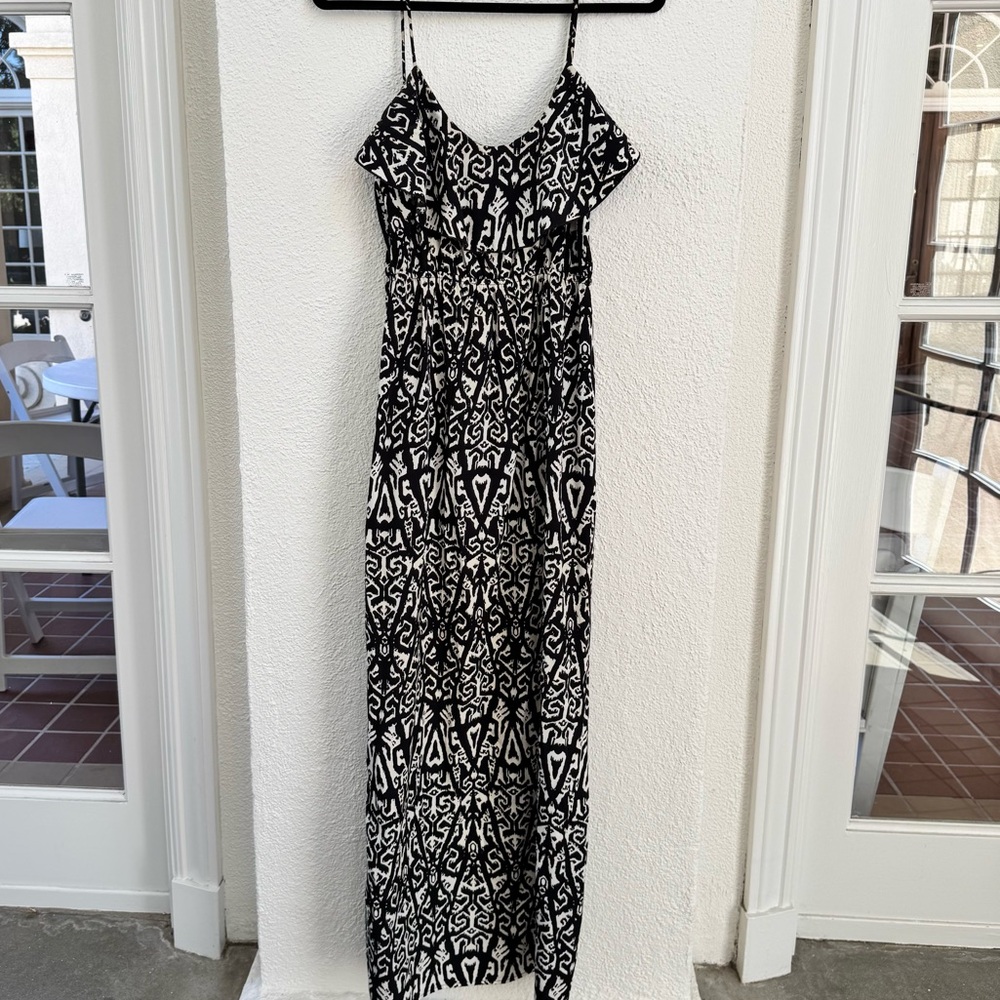 Soprano Black and White Patterned Maxi Dress